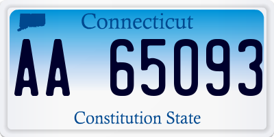 CT license plate AA65093