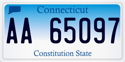 CT license plate AA65097