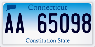 CT license plate AA65098