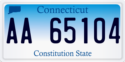 CT license plate AA65104