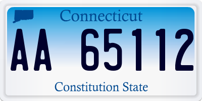 CT license plate AA65112