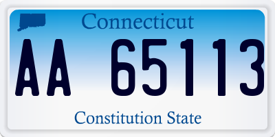 CT license plate AA65113