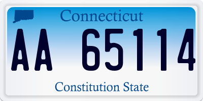 CT license plate AA65114