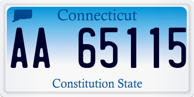 CT license plate AA65115