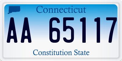 CT license plate AA65117