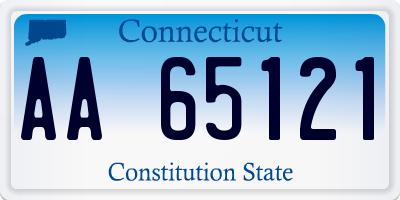 CT license plate AA65121