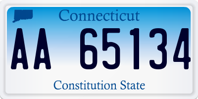 CT license plate AA65134