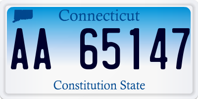CT license plate AA65147