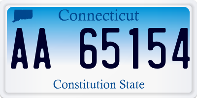 CT license plate AA65154