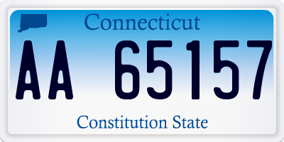 CT license plate AA65157