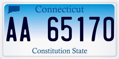 CT license plate AA65170