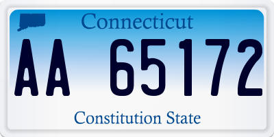 CT license plate AA65172