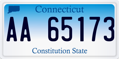 CT license plate AA65173