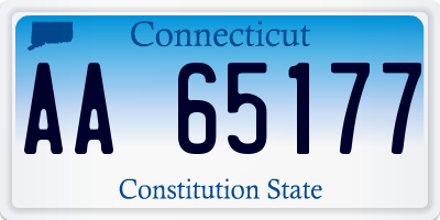 CT license plate AA65177