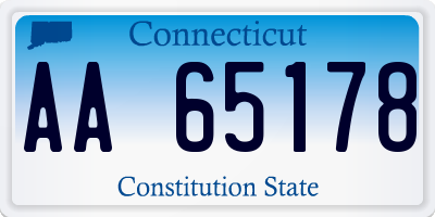 CT license plate AA65178