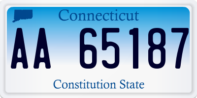 CT license plate AA65187