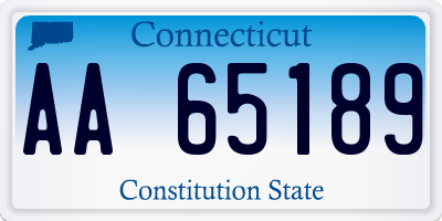 CT license plate AA65189
