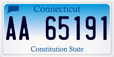 CT license plate AA65191