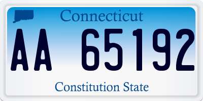 CT license plate AA65192