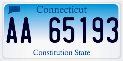 CT license plate AA65193