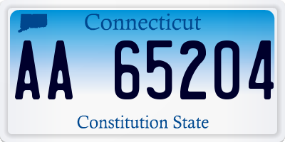 CT license plate AA65204