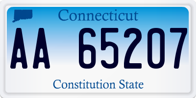 CT license plate AA65207