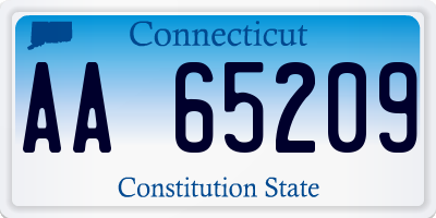 CT license plate AA65209