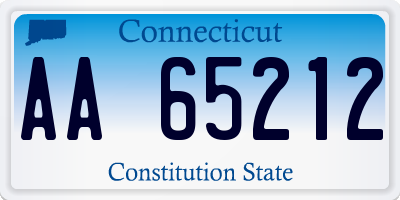 CT license plate AA65212