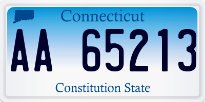 CT license plate AA65213