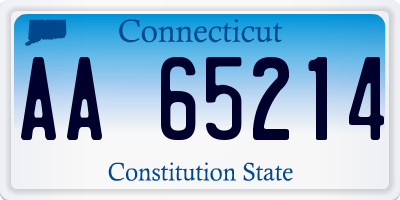 CT license plate AA65214