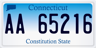 CT license plate AA65216