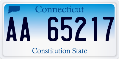 CT license plate AA65217