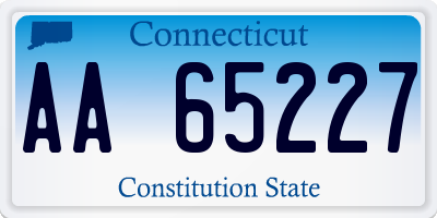 CT license plate AA65227