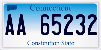 CT license plate AA65232