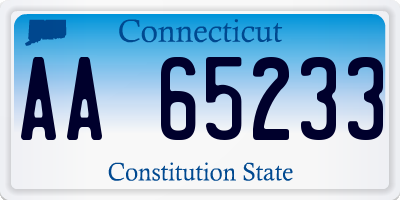 CT license plate AA65233