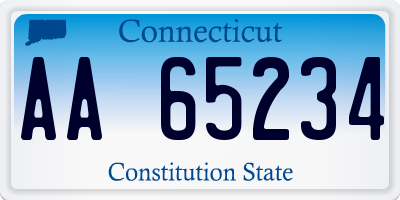 CT license plate AA65234