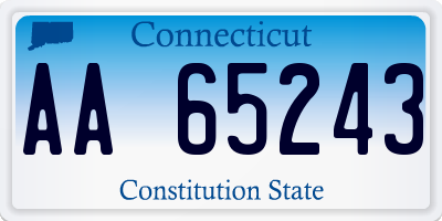 CT license plate AA65243