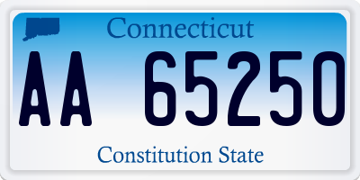 CT license plate AA65250