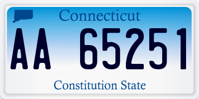 CT license plate AA65251