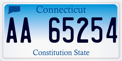 CT license plate AA65254