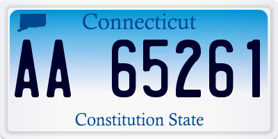 CT license plate AA65261