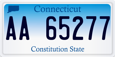 CT license plate AA65277