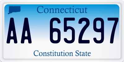 CT license plate AA65297