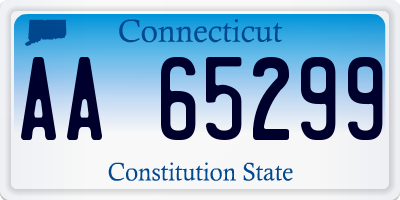 CT license plate AA65299