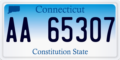 CT license plate AA65307