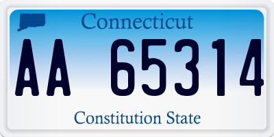 CT license plate AA65314