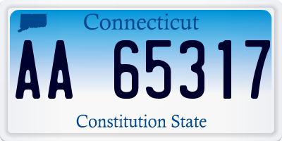 CT license plate AA65317