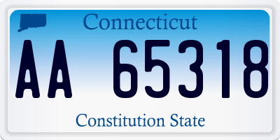 CT license plate AA65318