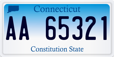 CT license plate AA65321
