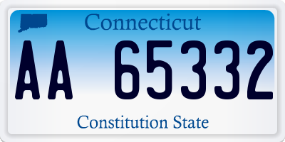 CT license plate AA65332